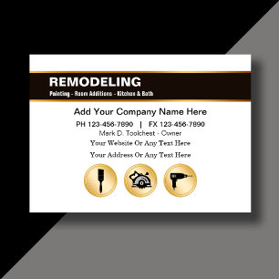 Cartes de visite de rénovation