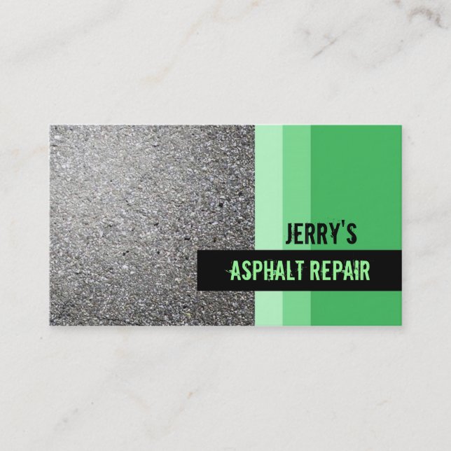 Cartes de visite de réparation d'asphalte (Devant)