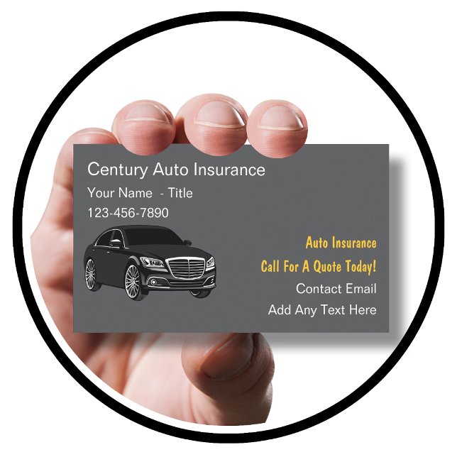 Cartes de visite de représentant en assurance auto (Créateur téléchargé)