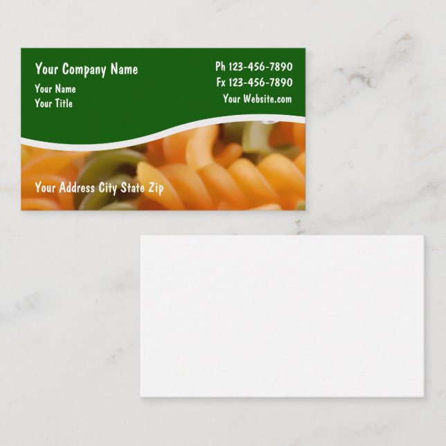 Cartes de visite de restaurant (Devant / Derrière)