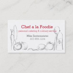 cartes de visite de restauration de chef de