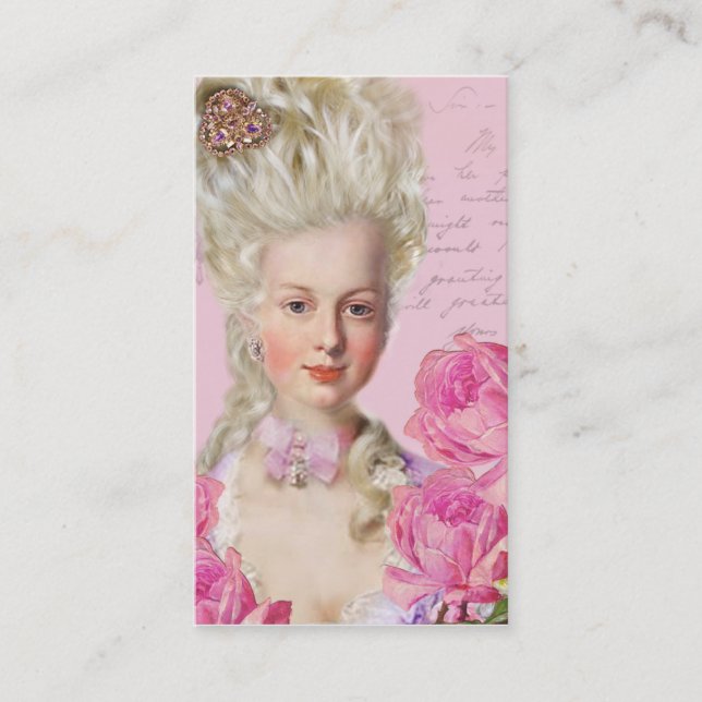 Cartes de visite de rose rose de Marie Antoinette (Devant)