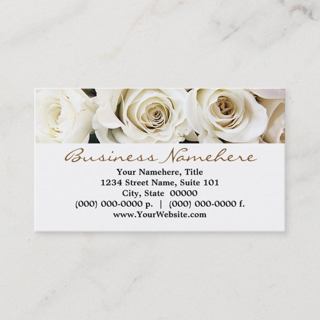 Cartes de visite de Roses blanches (Devant)