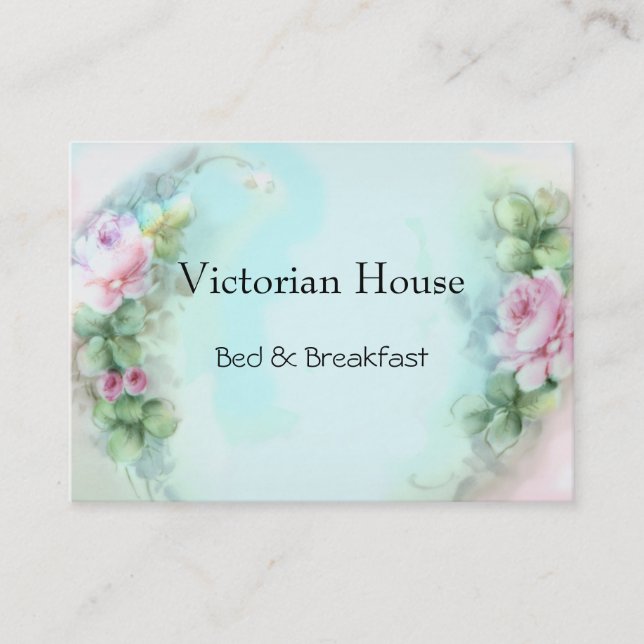 Cartes de visite de Roses roses victoriennes (Devant)