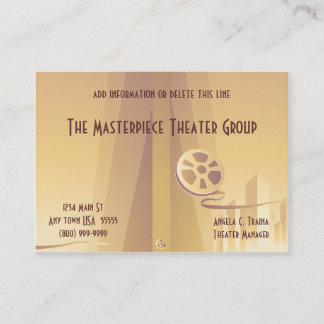 Cartes de visite de salle de cinéma