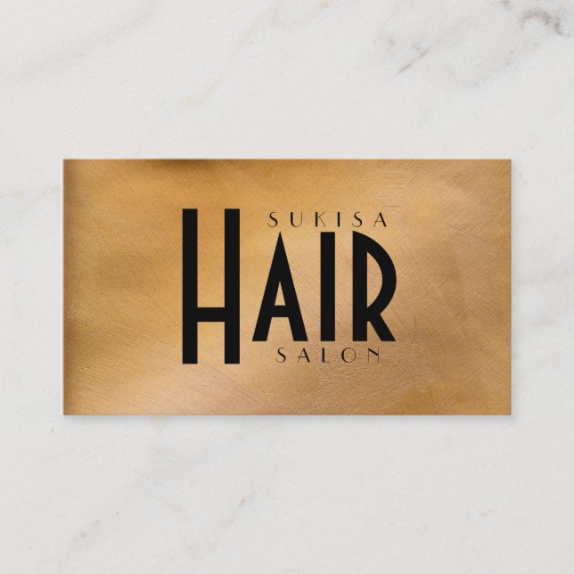 Cartes de visite de salon de coiffure métallique c (Devant)