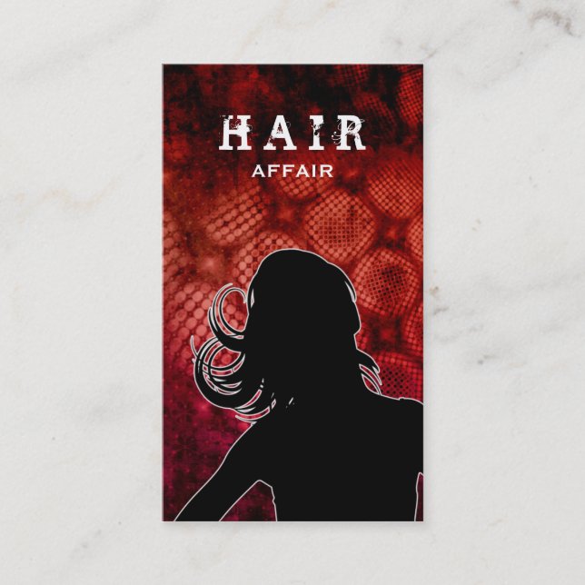 Cartes de visite de salon de coiffure rouges (Devant)