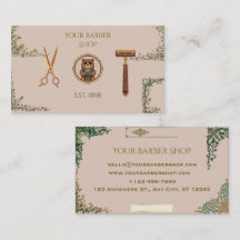 Cartes de visite de salon de coiffure vintage