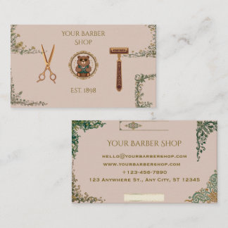 Cartes de visite de salon de coiffure vintage