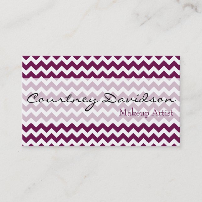 Cartes de visite de Sangria Purple Chevron (Devant)