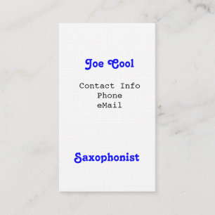 Cartes de visite de saxophoniste