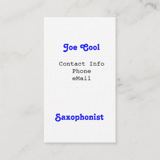 Cartes de visite de saxophoniste