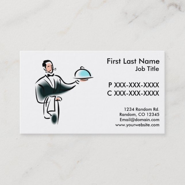 Cartes de visite de serveur de restauration person (Devant)