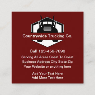 Cartes de visite de service de camionnage unique e