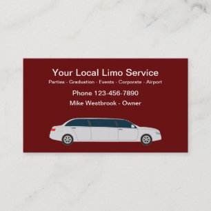 Cartes de visite de service de limousine d'étirem