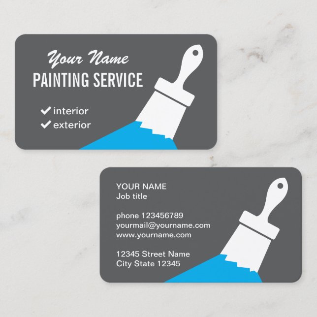 Cartes de visite de service de peinture avec de la (Devant / Derrière)