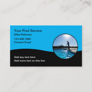 Cartes de visite de service de pool cool