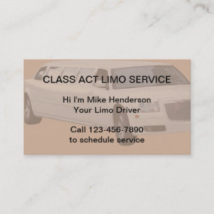 Cartes de visite de service de taxi de limousine