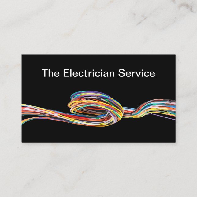 Cartes de visite de service d'électricien unique e (Devant)