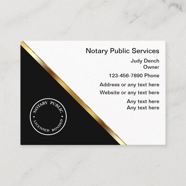 Cartes de visite de service notaire classique (Devant)