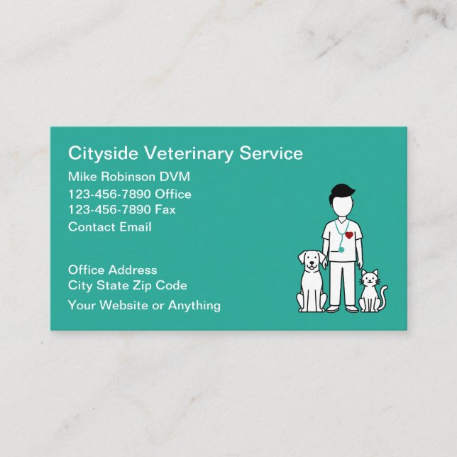 Cartes de visite de services vétérinaires Vétérina (Devant)