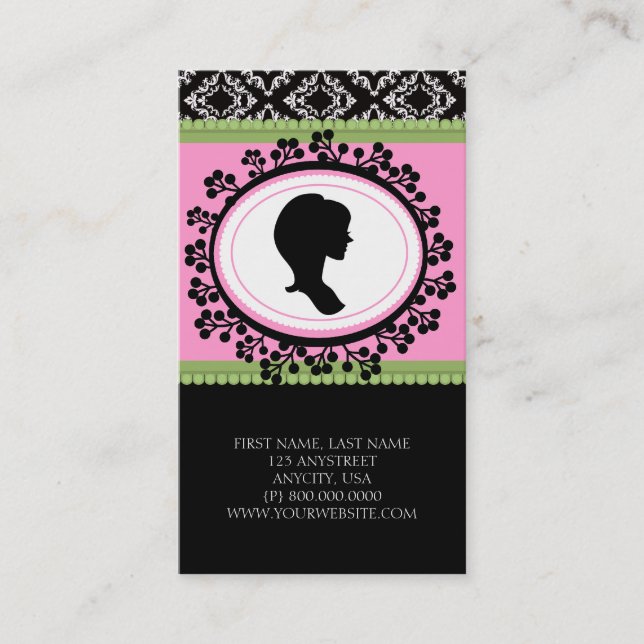 Cartes de visite de silhouette chic (Devant)