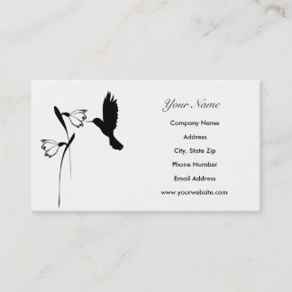 Cartes de visite de silhouette de colibri