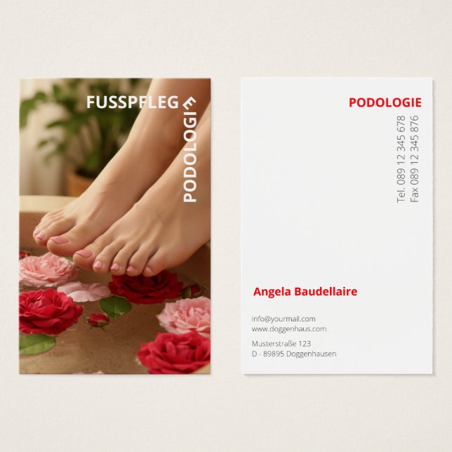 Cartes de visite de soins des pieds (Devant & derrière)