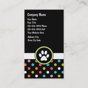 Cartes de visite de soins pour animaux