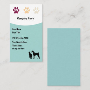 Cartes de visite de soins pour animaux