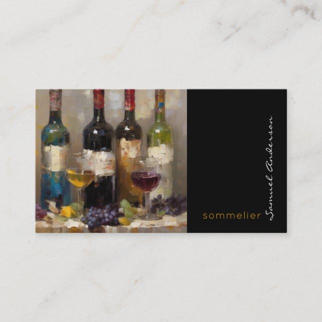 Cartes de visite de Sommelier Barman Maître de Vin (Devant)