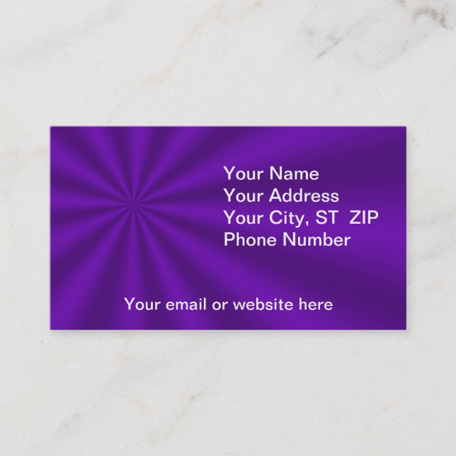 Cartes de visite de Starburst violet coloré (Devant)