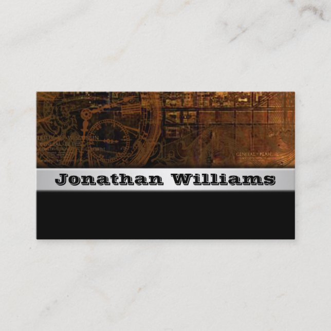 Cartes de visite de Steampunk professionnel modern (Devant)
