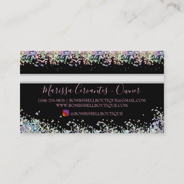 Cartes de visite de style carte de crédit (Dos)