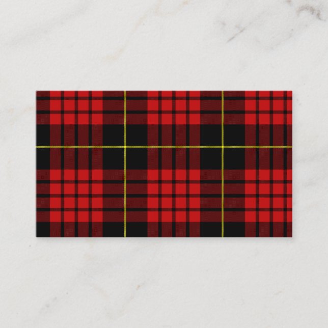 Cartes de visite de Tartan rouge (Devant)