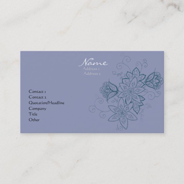 Cartes de visite de tatouage de tulipe (Devant)