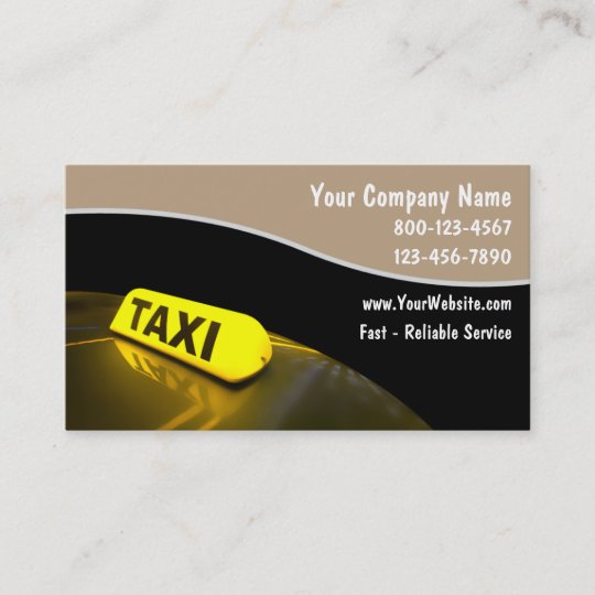 Taxi cab noir cartes de visite personnalisées
