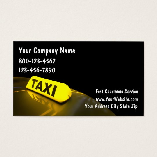 Cartes de visite de taxi