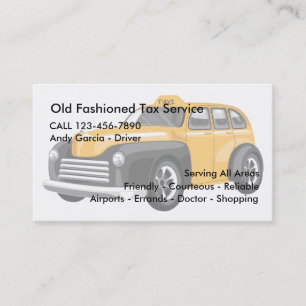 Cartes de visite de taxi à l'ancienne