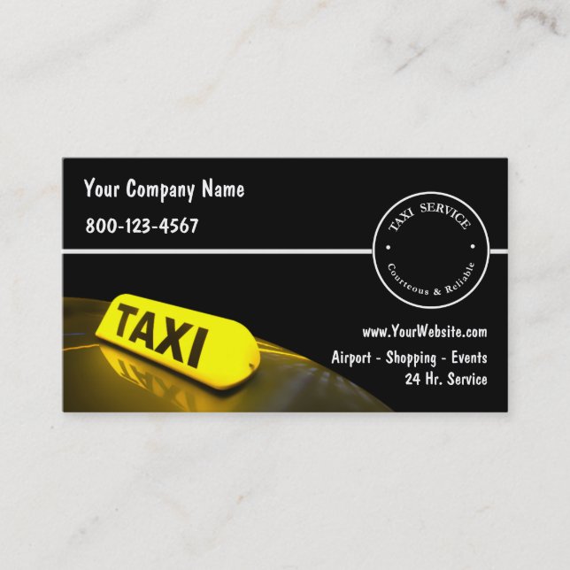 Cartes de visite de taxi nouveaux (Devant)
