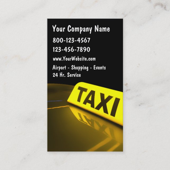 Cartes de visite de taxi nouveaux (Devant)