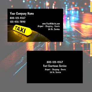 Cartes de visite de taxi nouveaux
