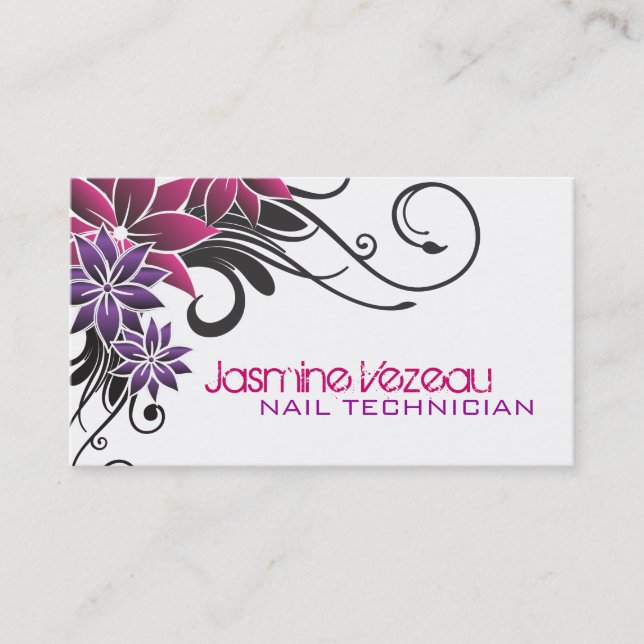 Cartes de visite de technicien de clou (Devant)