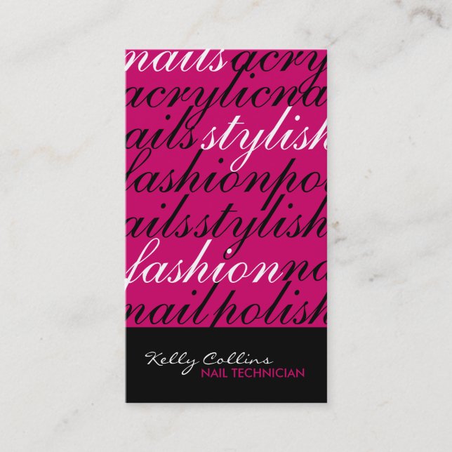 Cartes de visite de technicien de clou (Devant)