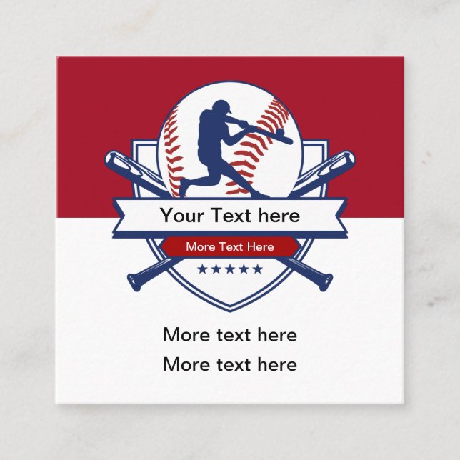 Cartes de visite de thème de baseball unique pour  (Devant)