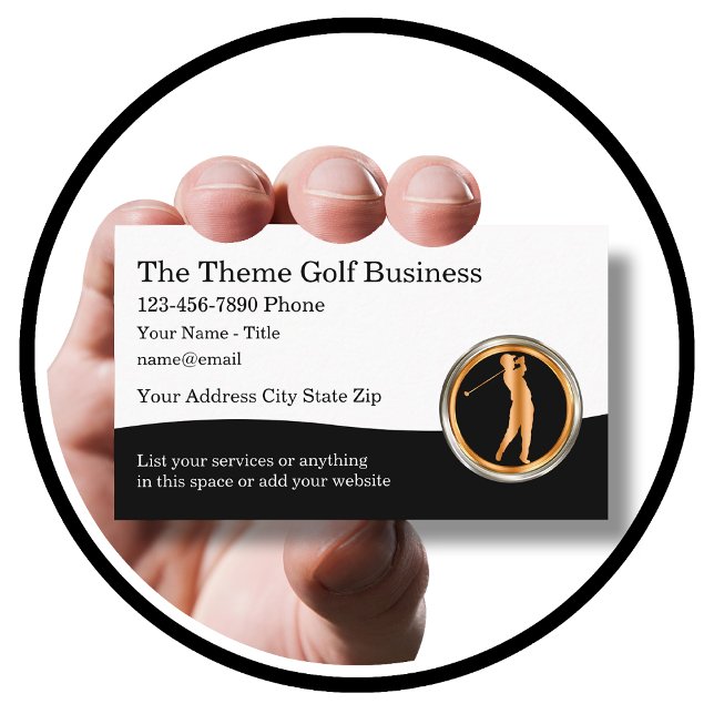Cartes de visite de thème de golf classe Design (Créateur téléchargé)