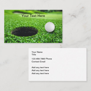 Cartes de visite de thème de terrain de golf Desig