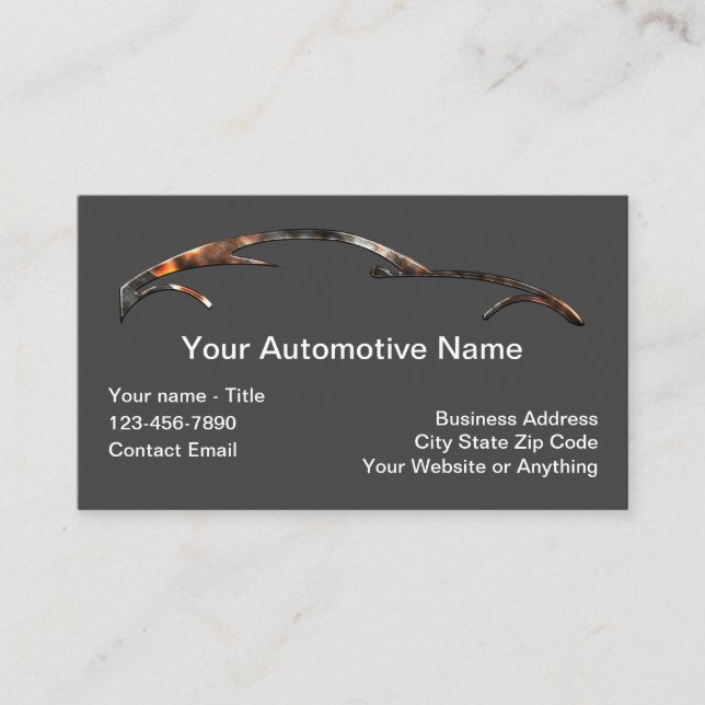 Cartes de visite de thème d'entreprise automobile  (Devant)