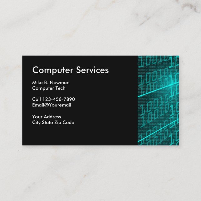 Cartes de visite de thème informatique (Devant)