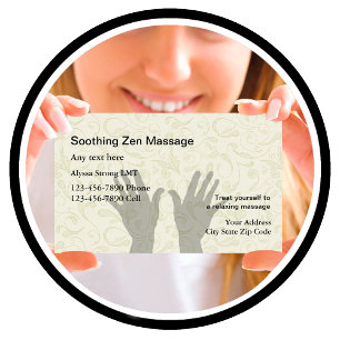 Cartes de visite de thérapeute de massage